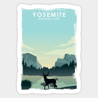 Yosemite National Park California Nature Travel Poster Print Sticker